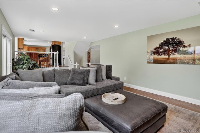 9356 W Geddes Pl, Littleton, CO 80128 - living room with wood finished floors and recessed lighting