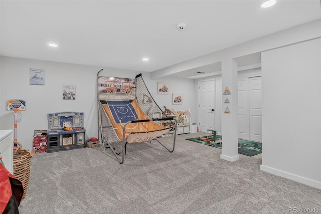 9356 W Geddes Pl, Littleton, CO 80128 - playroom featuring carpet flooring and recessed lighting
