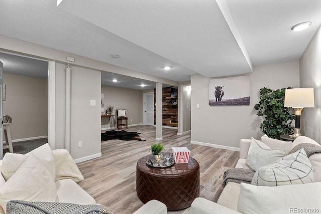 20908 E Dorado Cir, Centennial, CO 80015 - living room featuring baseboards, light wood-style flooring, and recessed lighting