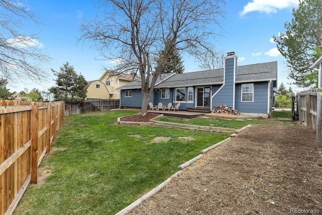 20908 E Dorado Cir, Centennial, CO 80015 - rear view of property featuring a chimney and roof with shingles