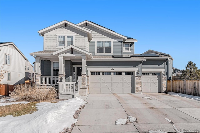 craftsman inspired home featuring a garage