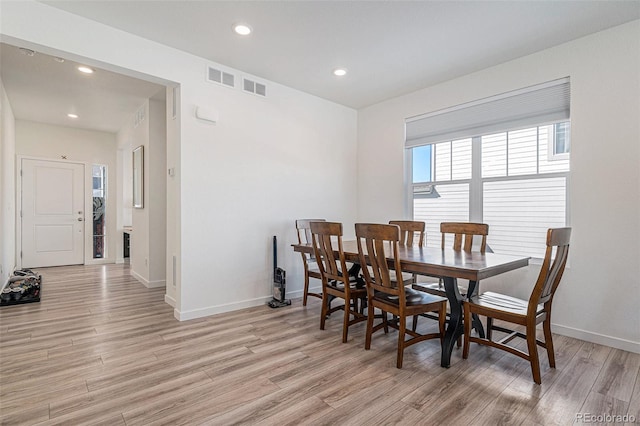 dining area featuring light hardwood / wood-style flooring