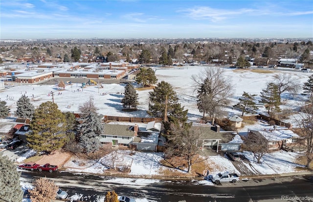 view of snowy aerial view