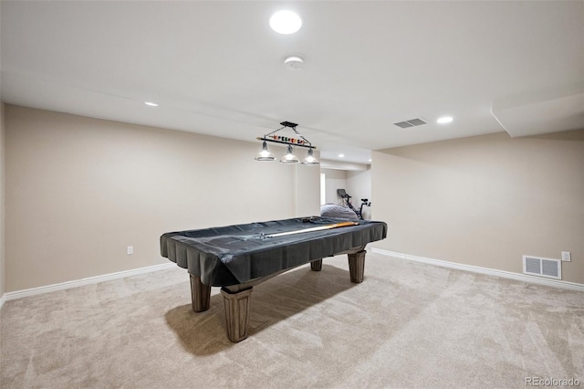 19760 W 59th Dr, Golden, CO 80403 - recreation room featuring carpet flooring, pool table, and recessed lighting