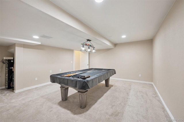 19760 W 59th Dr, Golden, CO 80403 - recreation room featuring carpet flooring, billiards table, and recessed lighting
