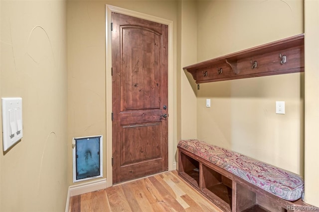 mudroom featuring light wood-type flooring