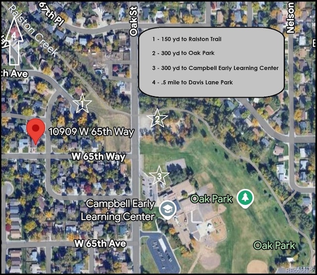 10909 W 65th Way, Arvada, CO 80004 - aerial map of property and surrounding area