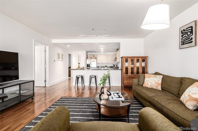 living room featuring hardwood / wood-style flooring