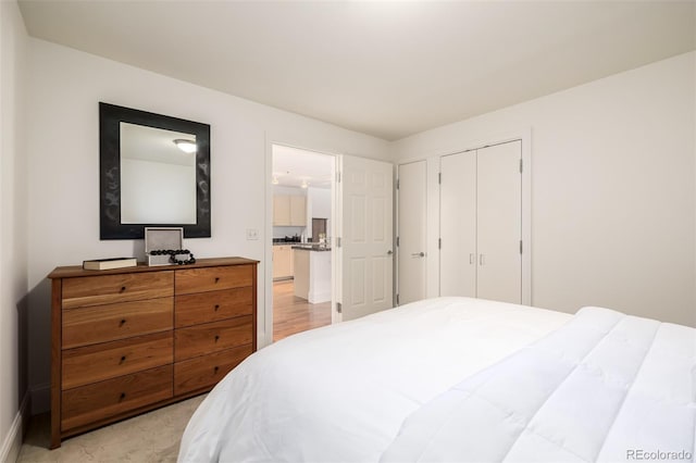 bedroom featuring a closet