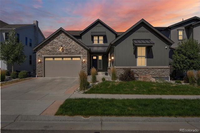 view of front of home with a garage