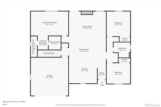 3881 S Bahama St, Aurora, CO 80013 - floor plan / room layout