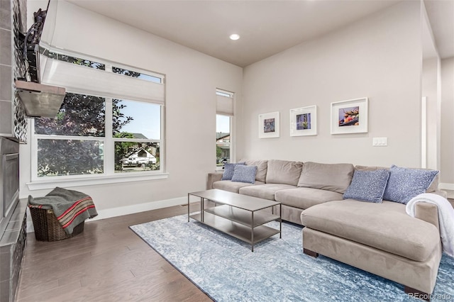 5834 Beeler Ct, Denver, CO 80238 - living room featuring wood finished floors and recessed lighting