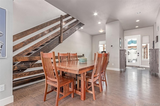5834 Beeler Ct, Denver, CO 80238 - dining space with wood finished floors and recessed lighting