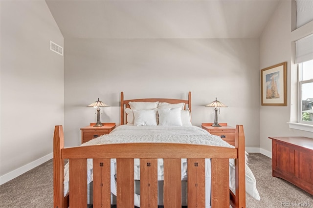 5834 Beeler Ct, Denver, CO 80238 - bedroom featuring light carpet and vaulted ceiling