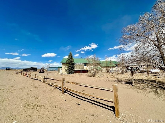 exterior space featuring a rural view