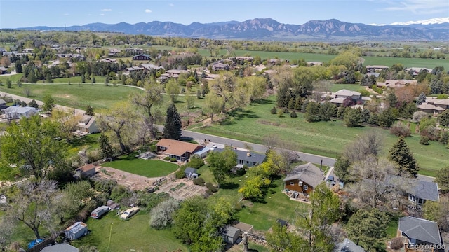 1322 Wicklow St, Boulder, CO 80303 - aerial overview of property's location featuring nearby suburban area and mountains