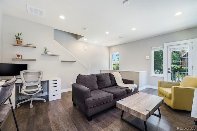 2726 Federal Blvd Unit 1, Denver, CO 80211 - home office with dark wood-type flooring and recessed lighting