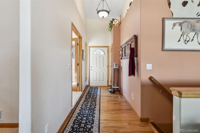 hall featuring light hardwood / wood-style floors