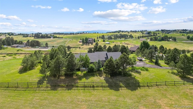 bird's eye view with a rural view