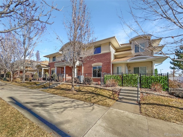 view of front of property with central AC