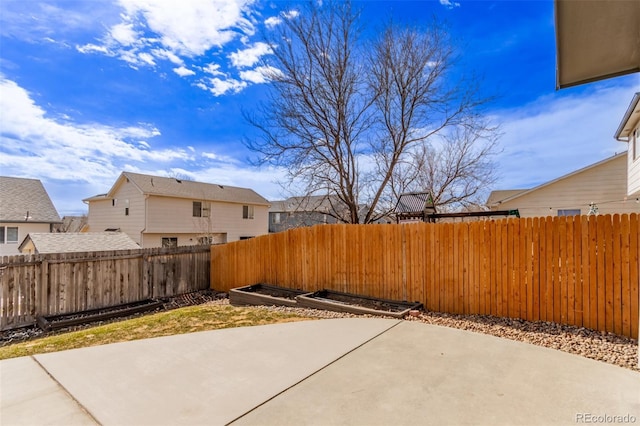 view of patio with a fenced backyard