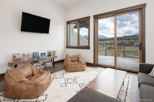 166 Hay Meadow Dr, Fraser, CO 80442 - living room with healthy amount of natural light, wood finished floors, and baseboards