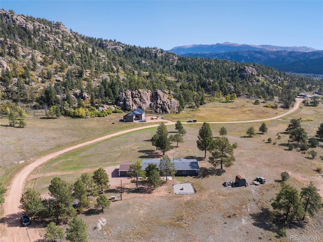 bird's eye view featuring a mountain view