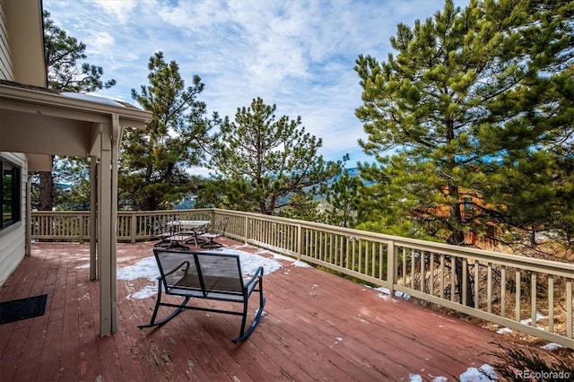 view of wooden deck