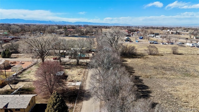 aerial view featuring a mountain view