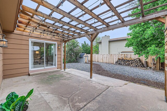 3455 Sun River Pl, Colorado Springs, CO 80920 - fenced backyard featuring a patio area and a pergola