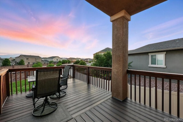 8308 Needle Drop Ct, Colorado Springs, CO 80908 - deck with outdoor dining space and a residential view