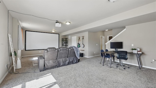 8308 Needle Drop Ct, Colorado Springs, CO 80908 - home theater room with carpet floors and baseboards