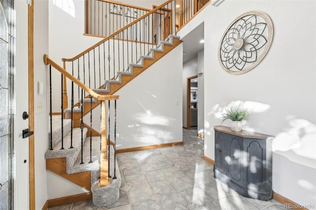 foyer with a high ceiling