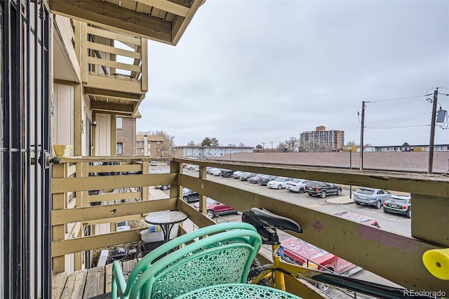 balcony with a city view