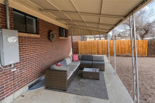 view of patio with an outdoor hangout area