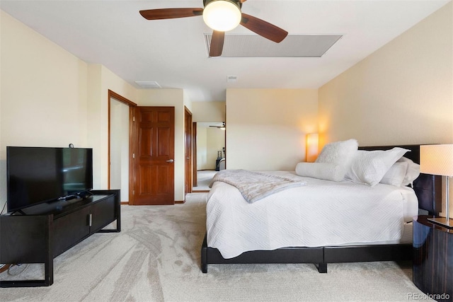2122 Cramner Ct, Evergreen, CO 80439 - bedroom with light carpet and ceiling fan