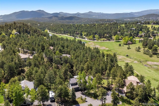 2122 Cramner Ct, Evergreen, CO 80439 - aerial view of property and surrounding area featuring mountains and a forest