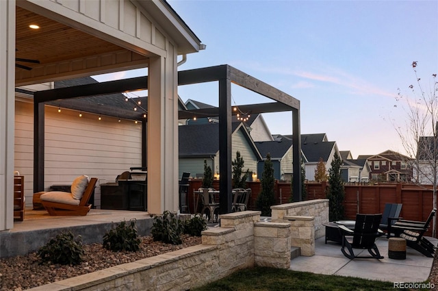 view of patio / terrace with fence