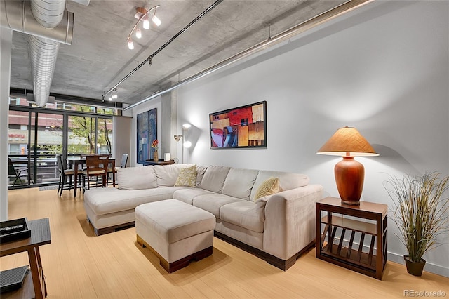 living room featuring wood finished floors
