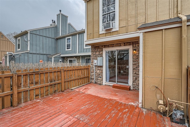 wooden deck featuring fence