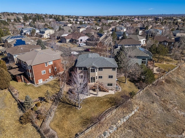 aerial view featuring a residential view