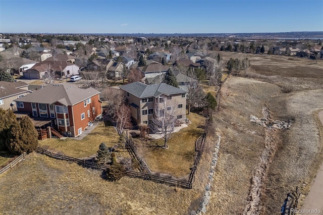 aerial view featuring a residential view