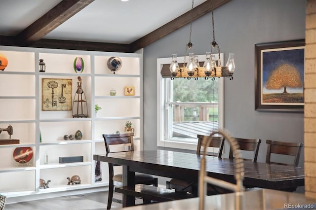dining area with a chandelier