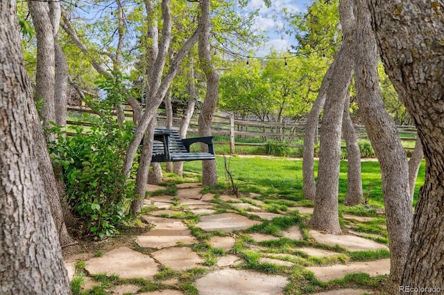 view of yard with fence