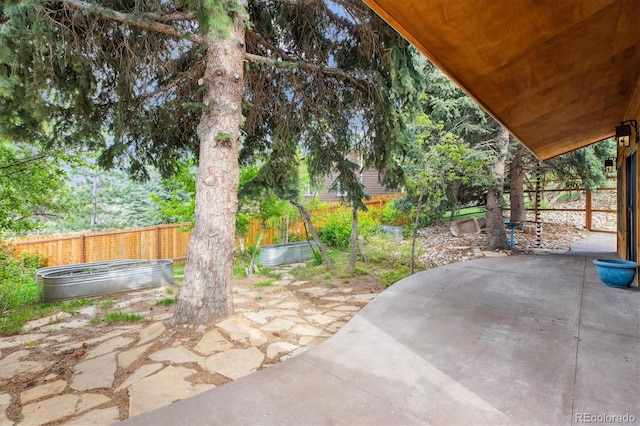 view of patio with a fenced backyard