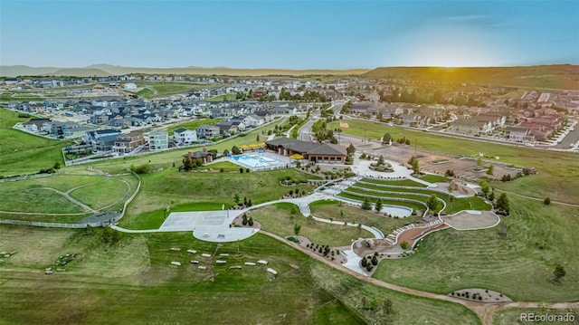 4555 Gray Wolf Ln, Castle Rock, CO 80104 - drone / aerial view with a mountain view and a residential view