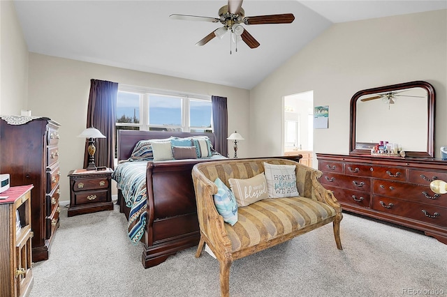 19939 E Belleview Ln, Centennial, CO 80015 - carpeted bedroom featuring lofted ceiling and ceiling fan