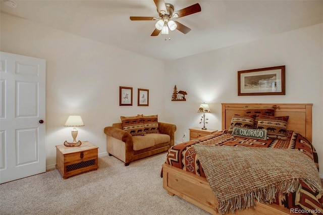 725 Sun Valley Dr, Woodland Park, CO 80863 - bedroom with carpet floors, a ceiling fan, and baseboards