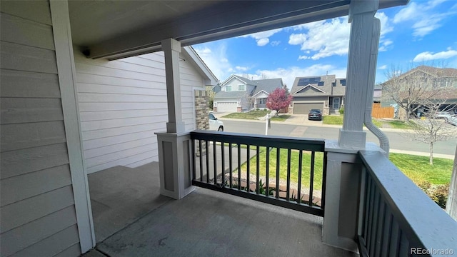 balcony with a residential view