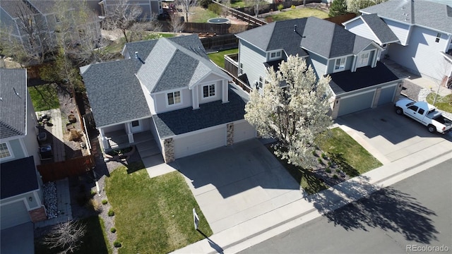 birds eye view of property featuring a residential view